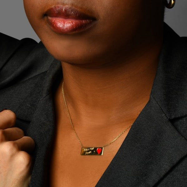 Follow Your Heart Bar Necklace