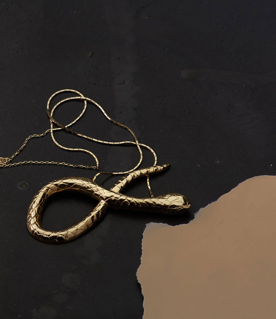 Snake Necklace (14K Gold)