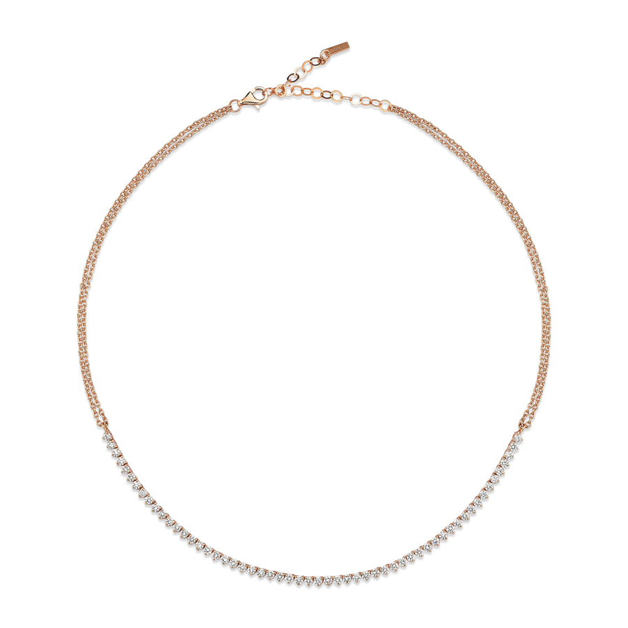 Space Tennis Necklace Rose Gold