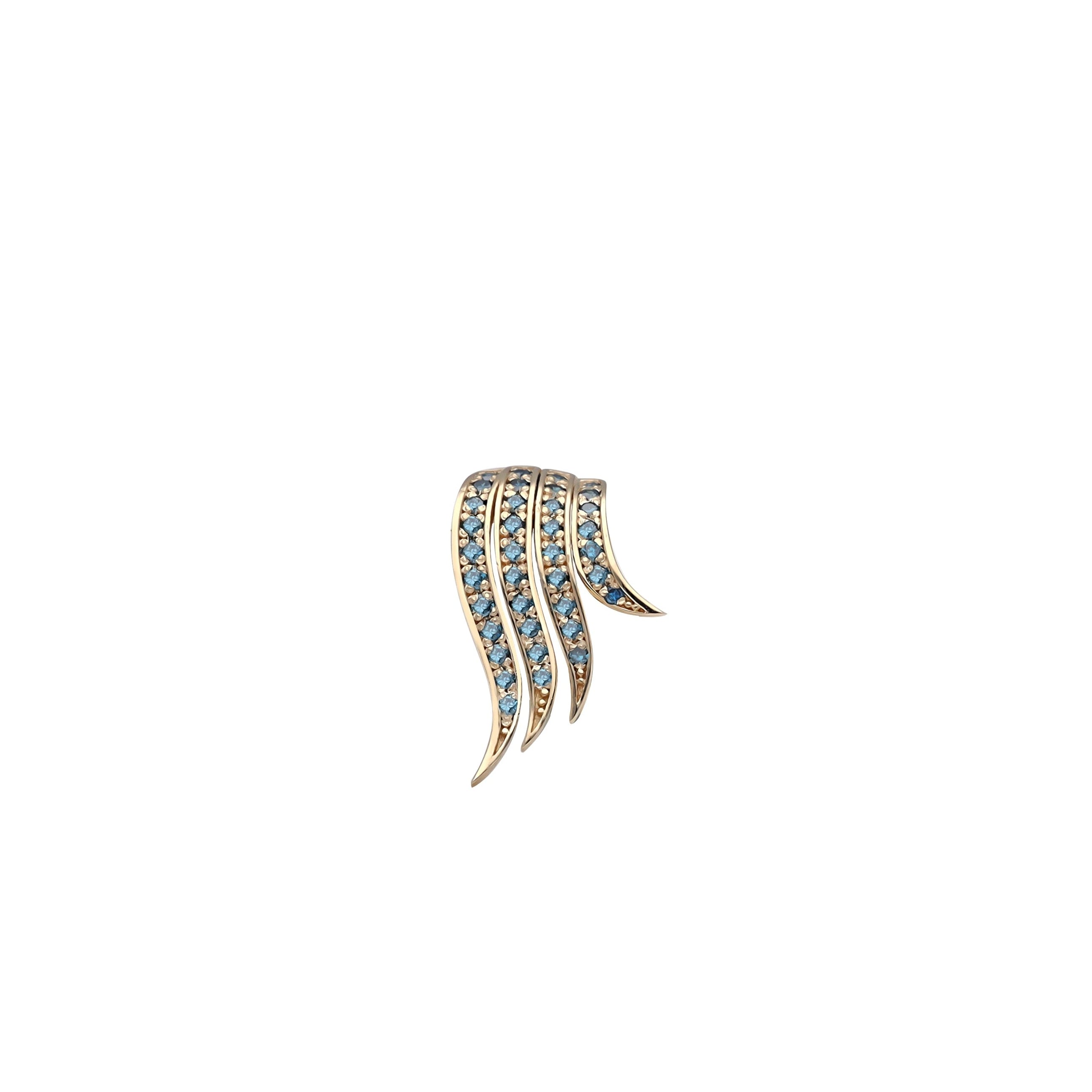 Angel Wing Blue Diamond Stud - 1 piece