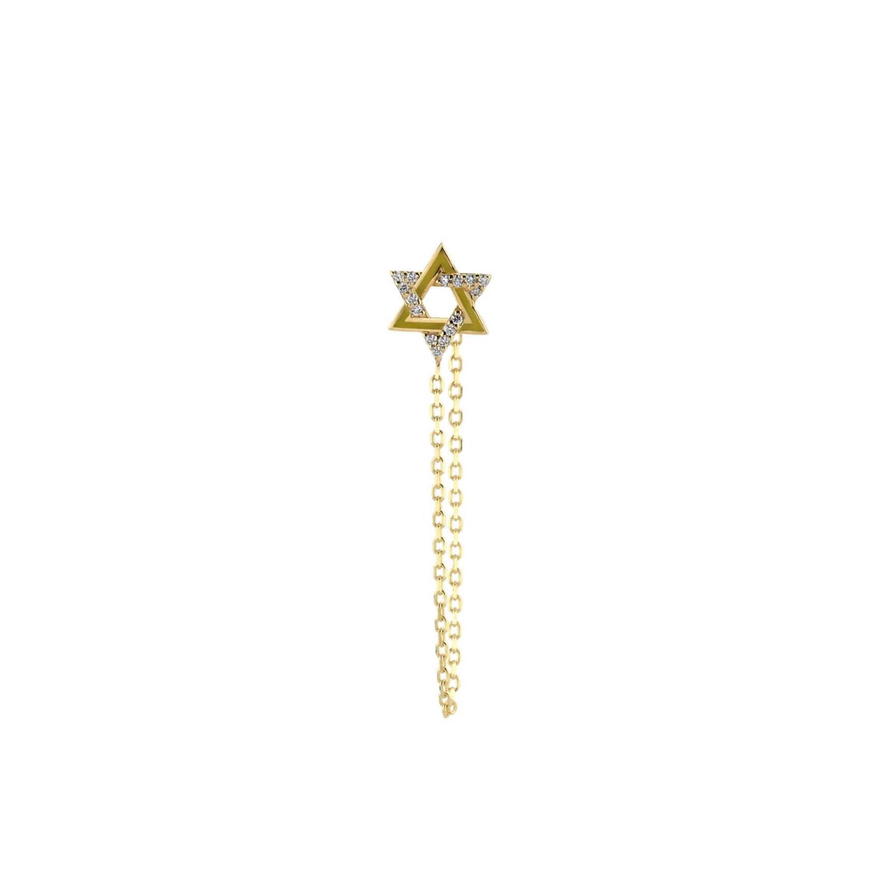 Star Of David Enamel Diamond Piercing - 1 piece