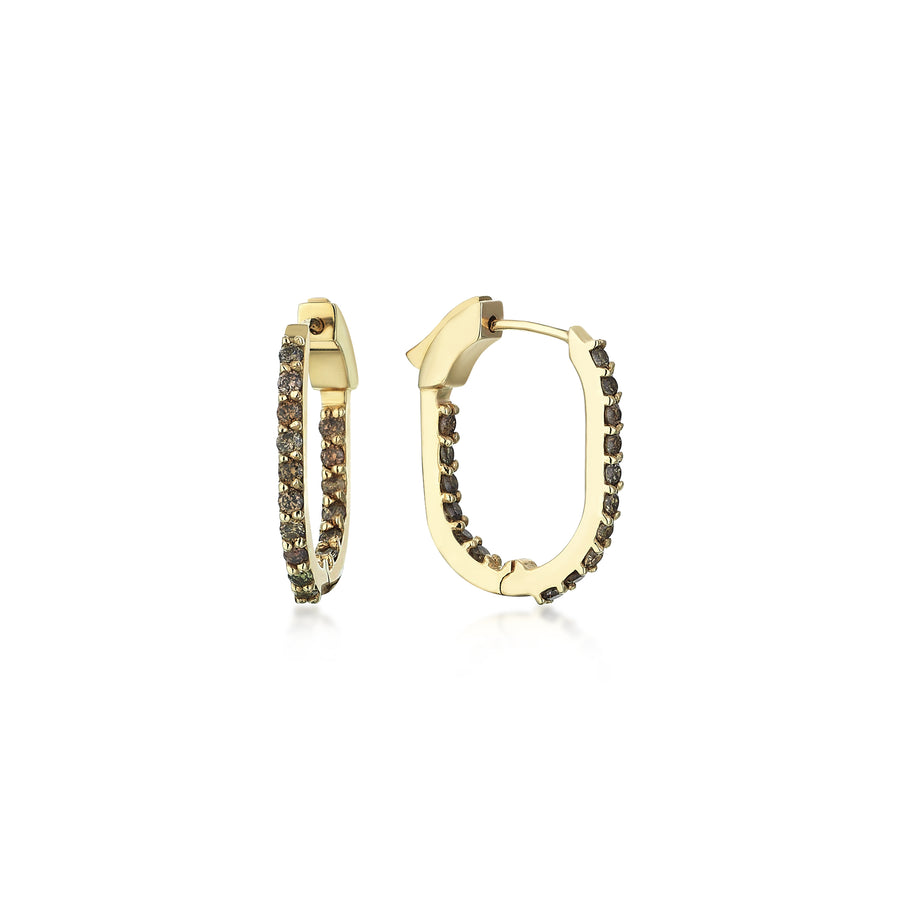 Bronze and Champagne Diamond Hoops