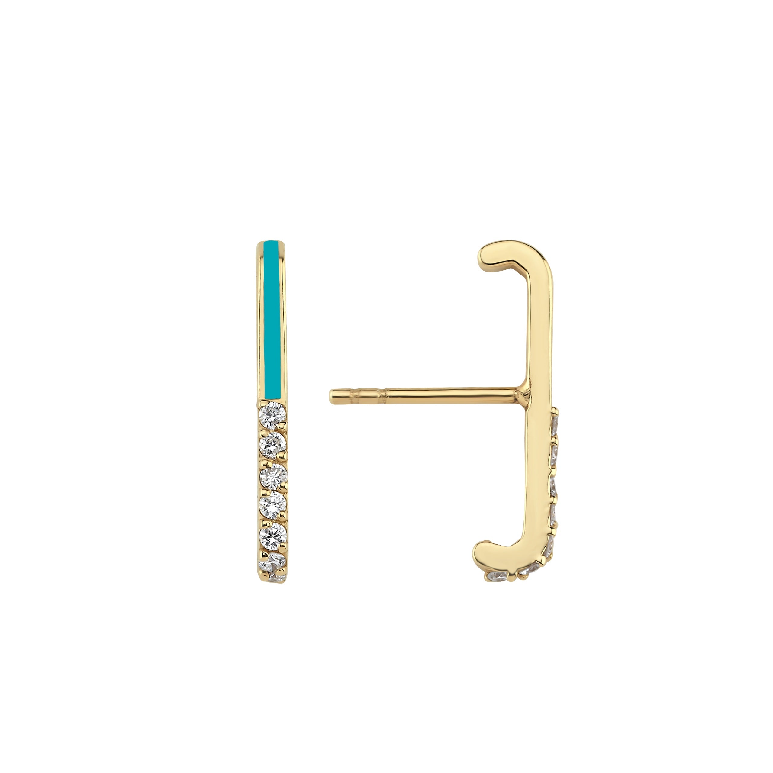 Diamond Enamel Ear Climber Short - 1 piece