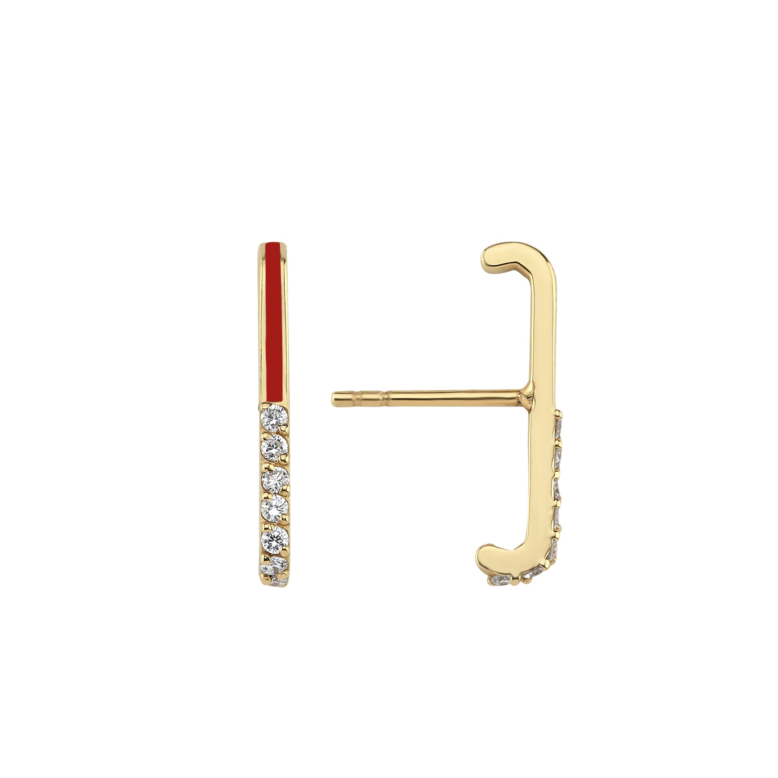 Diamond Enamel Ear Climber Short - 1 piece