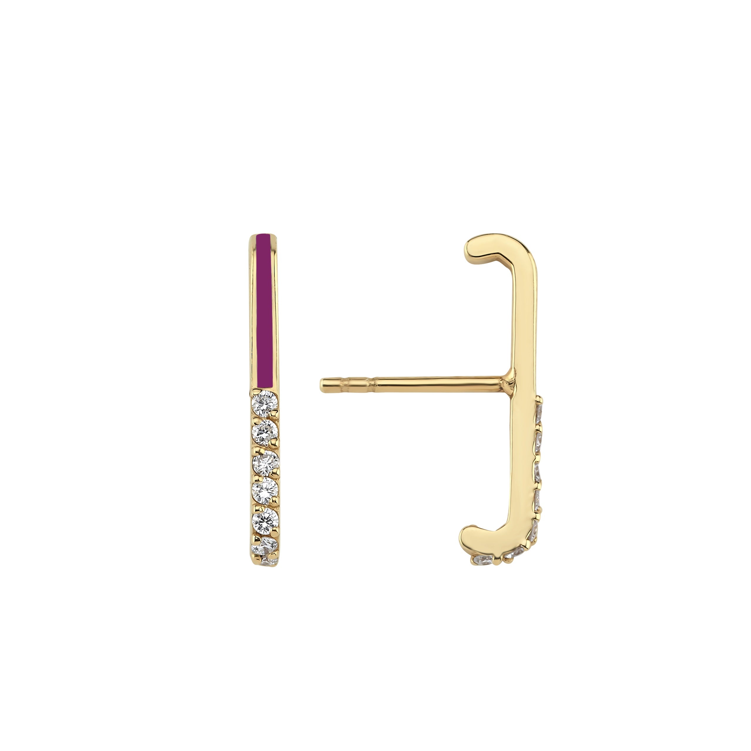 Diamond Enamel Ear Climber Short - 1 piece