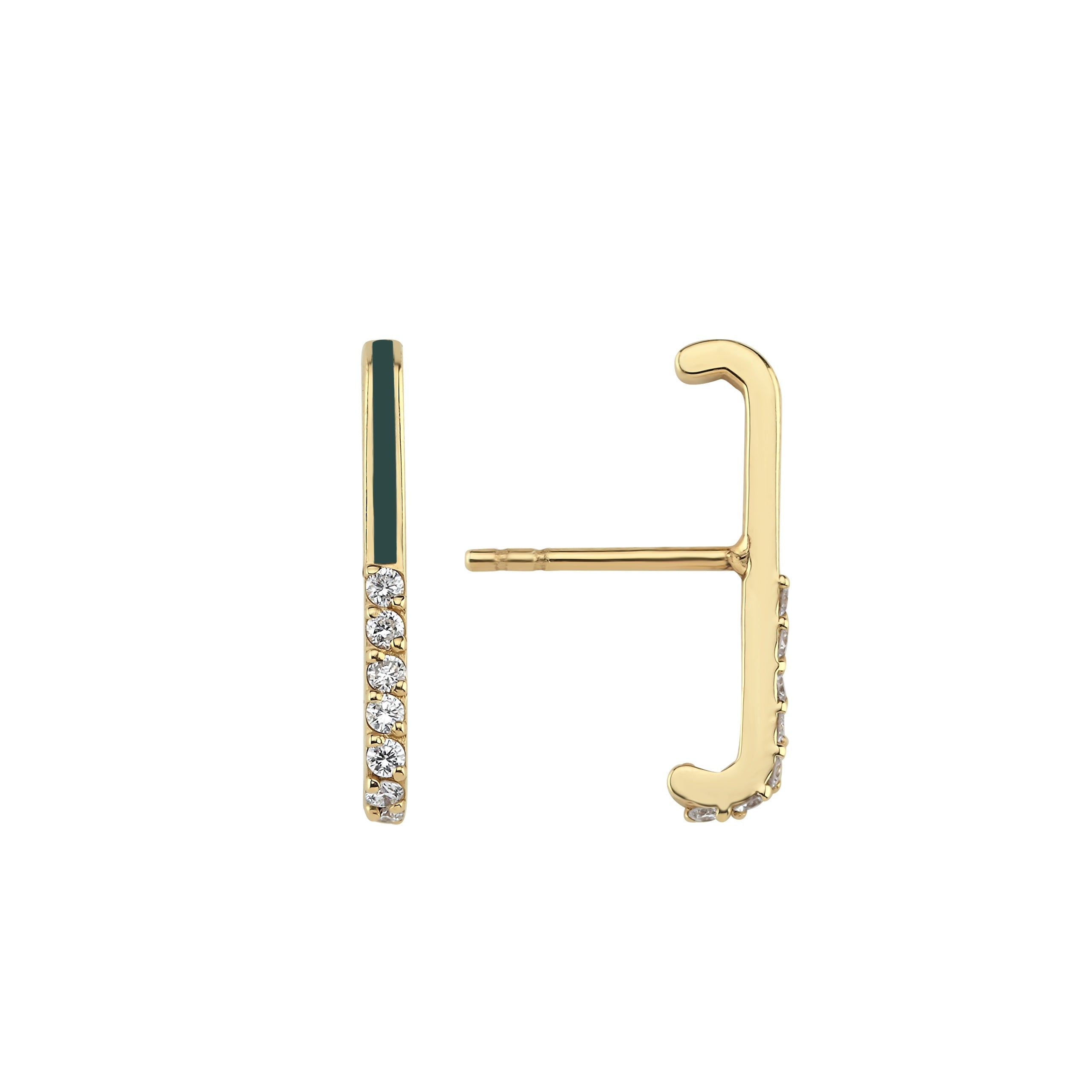 Diamond Enamel Ear Climber Short - 1 piece