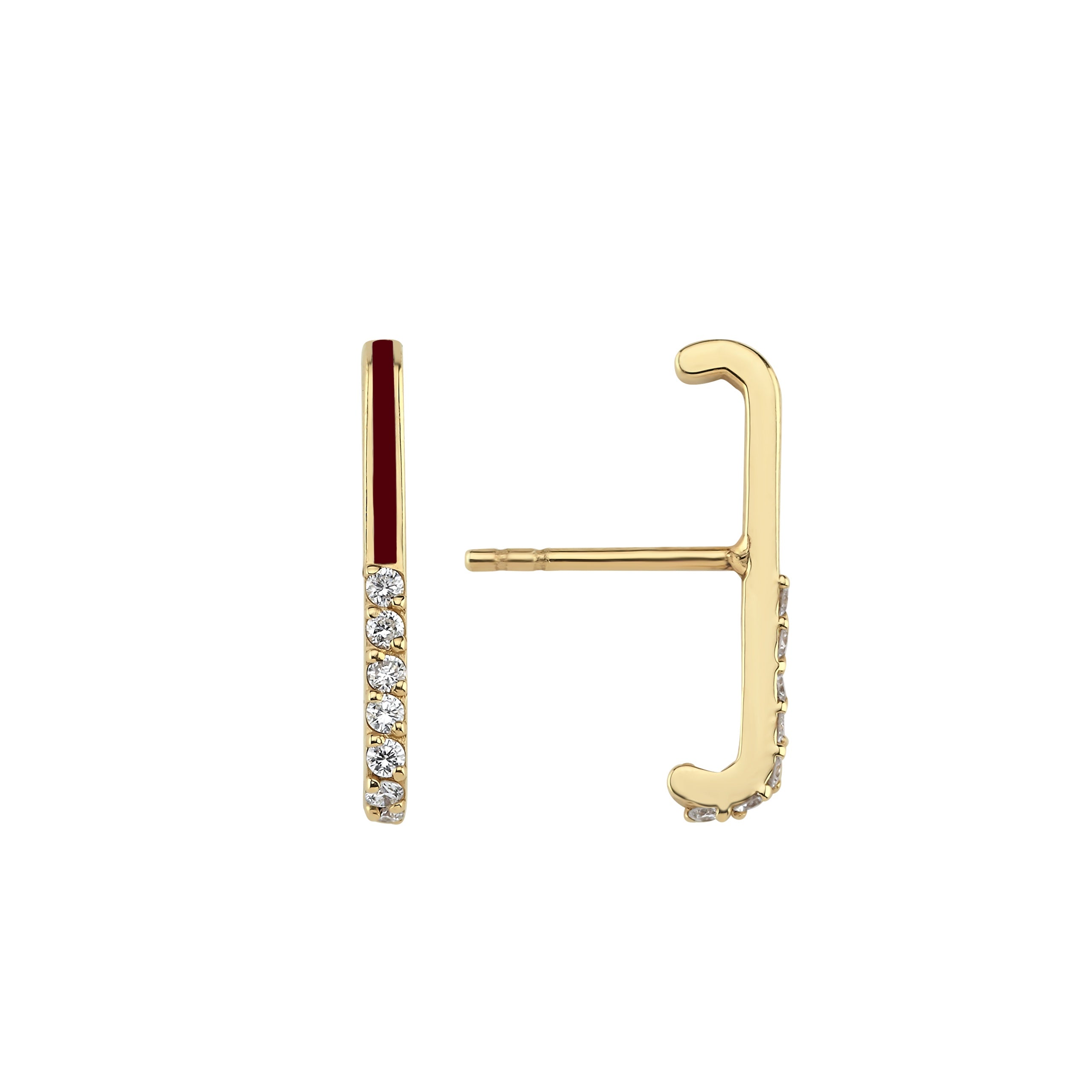 Diamond Enamel Ear Climber Short - 1 piece