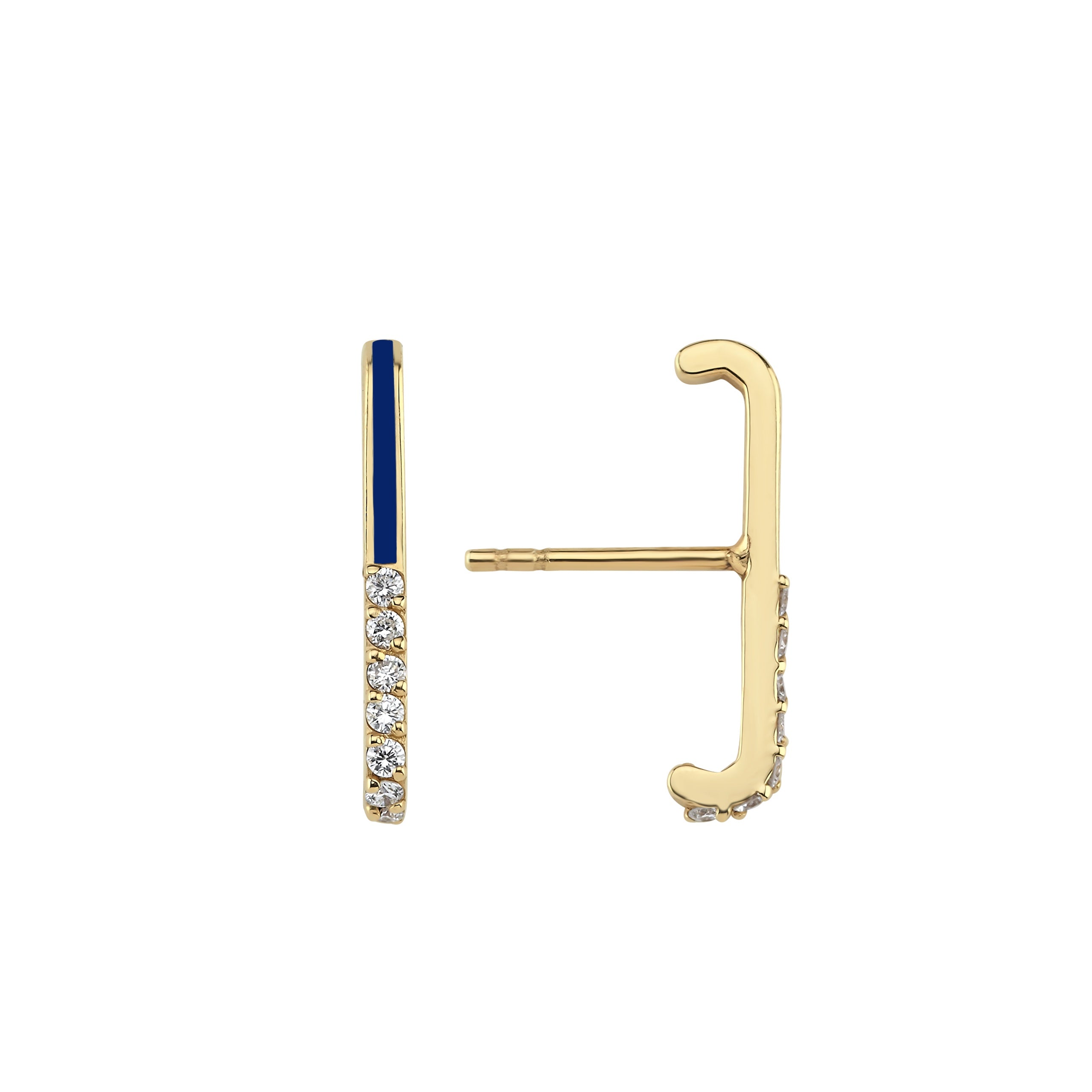 Diamond Enamel Ear Climber Short - 1 piece