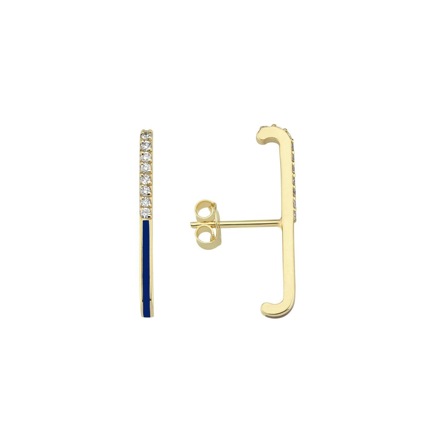 Diamond Enamel Ear Climber Long - 1 piece