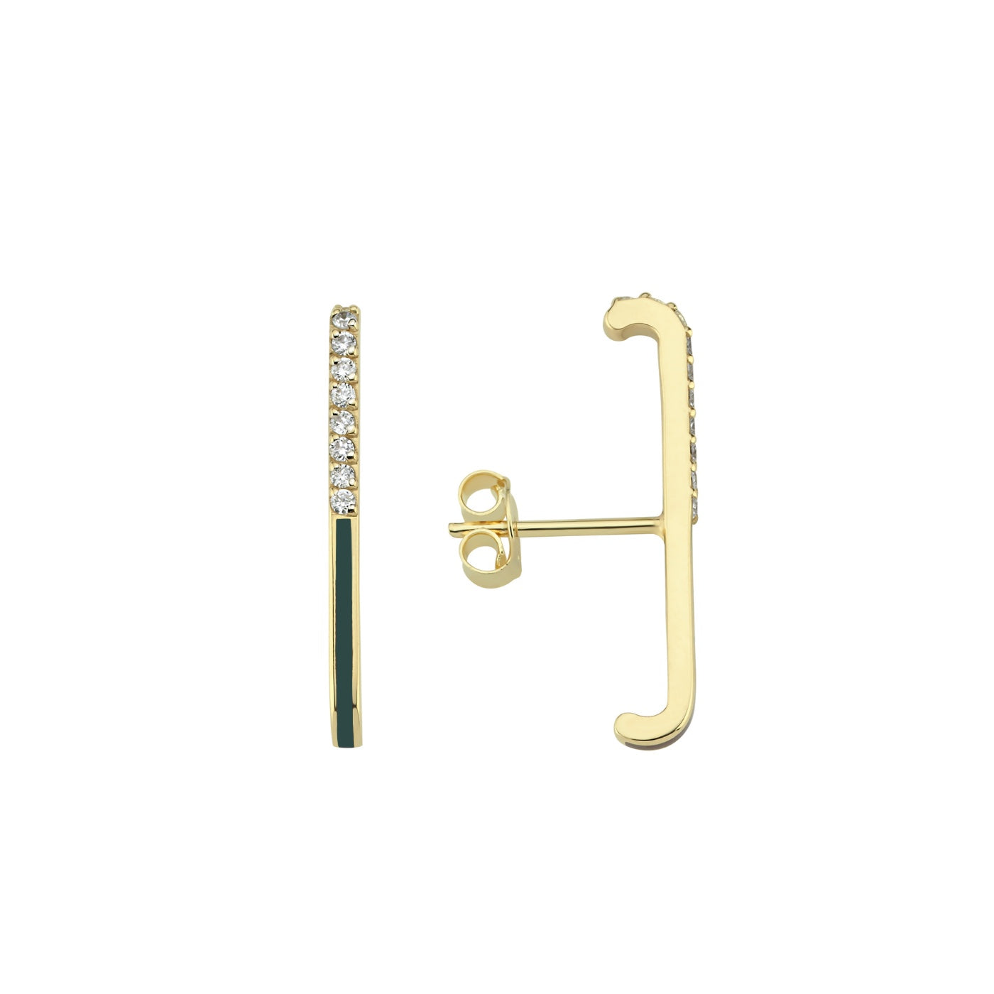 Diamond Enamel Ear Climber Long - 1 piece
