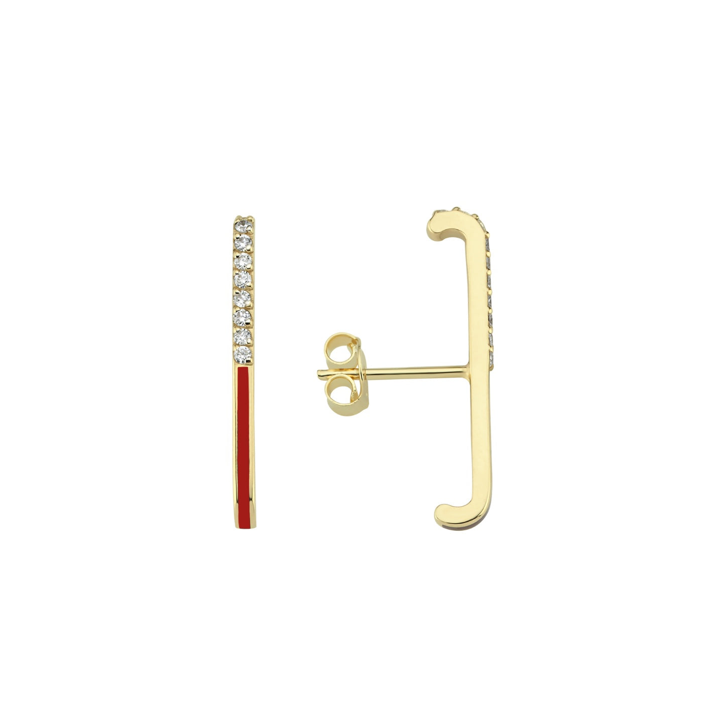 Diamond Enamel Ear Climber Long - 1 piece
