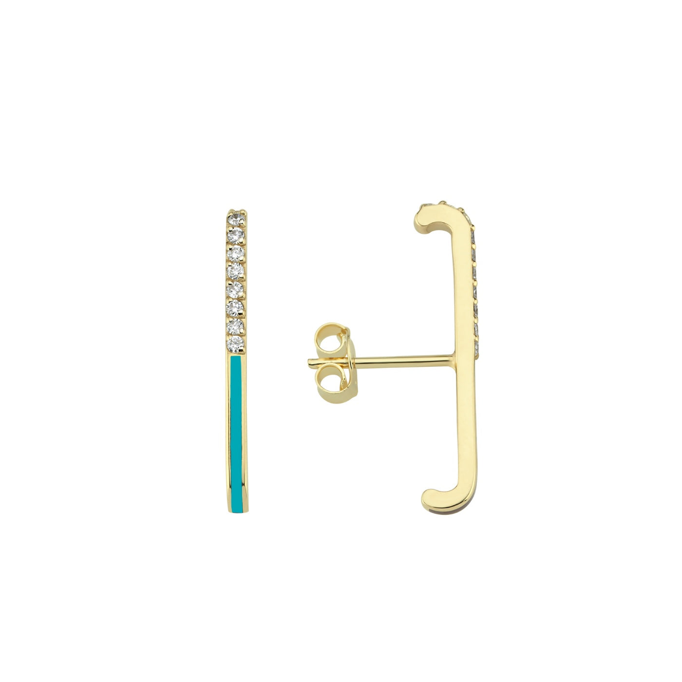 Diamond Enamel Ear Climber Long - 1 piece