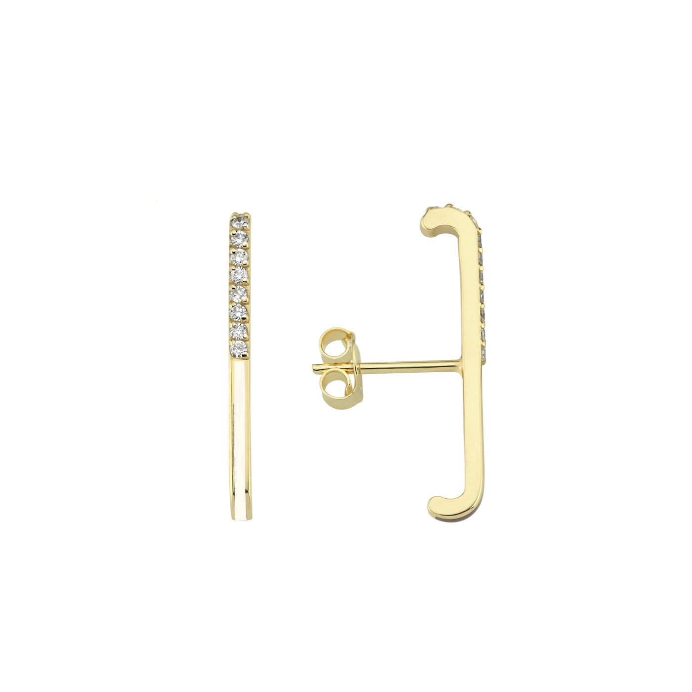 Diamond Enamel Ear Climber Long - 1 piece