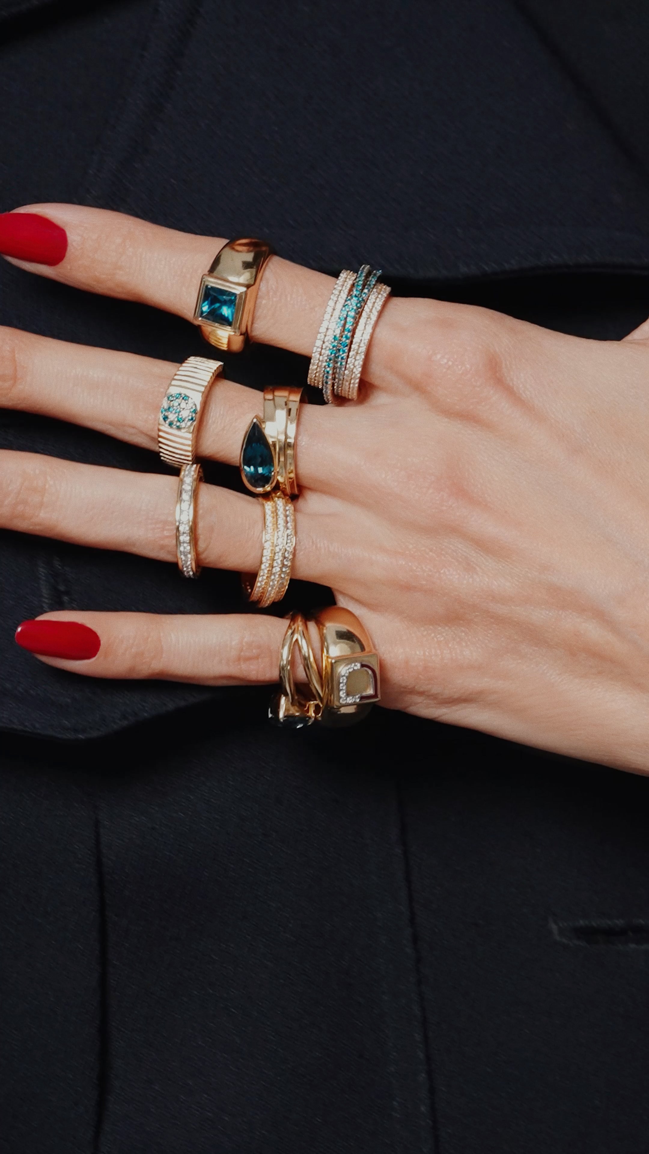 Diamond Bold Initial Ring