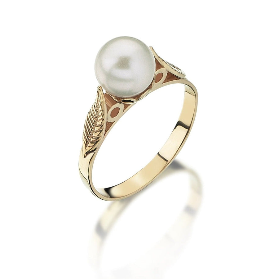Pearl On Tree Ring (14K Gold)