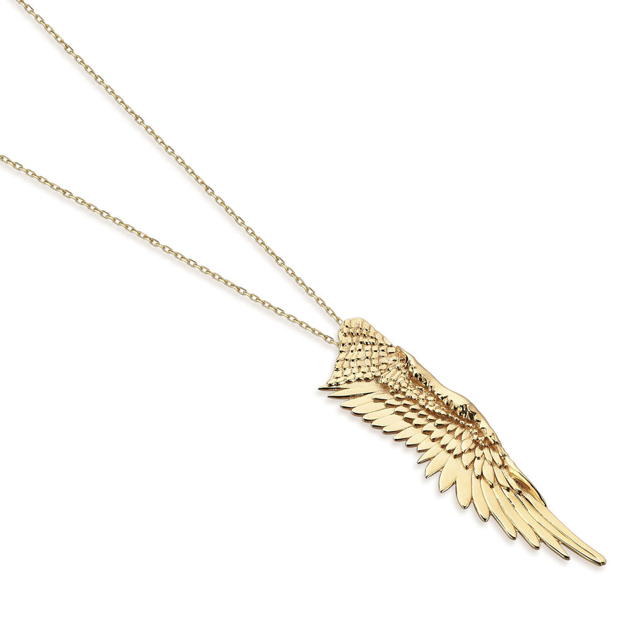 Angel Wing Pendant Necklace (14K Gold)