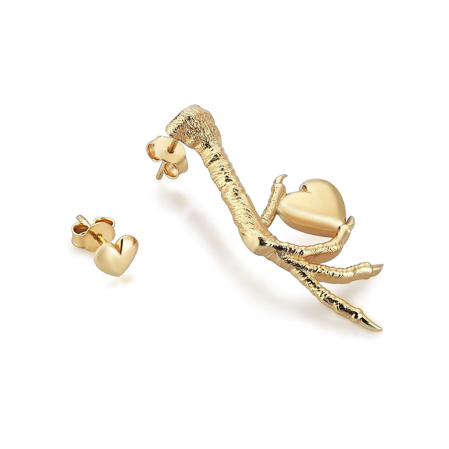 Claw's Love Earrings (14K Gold)