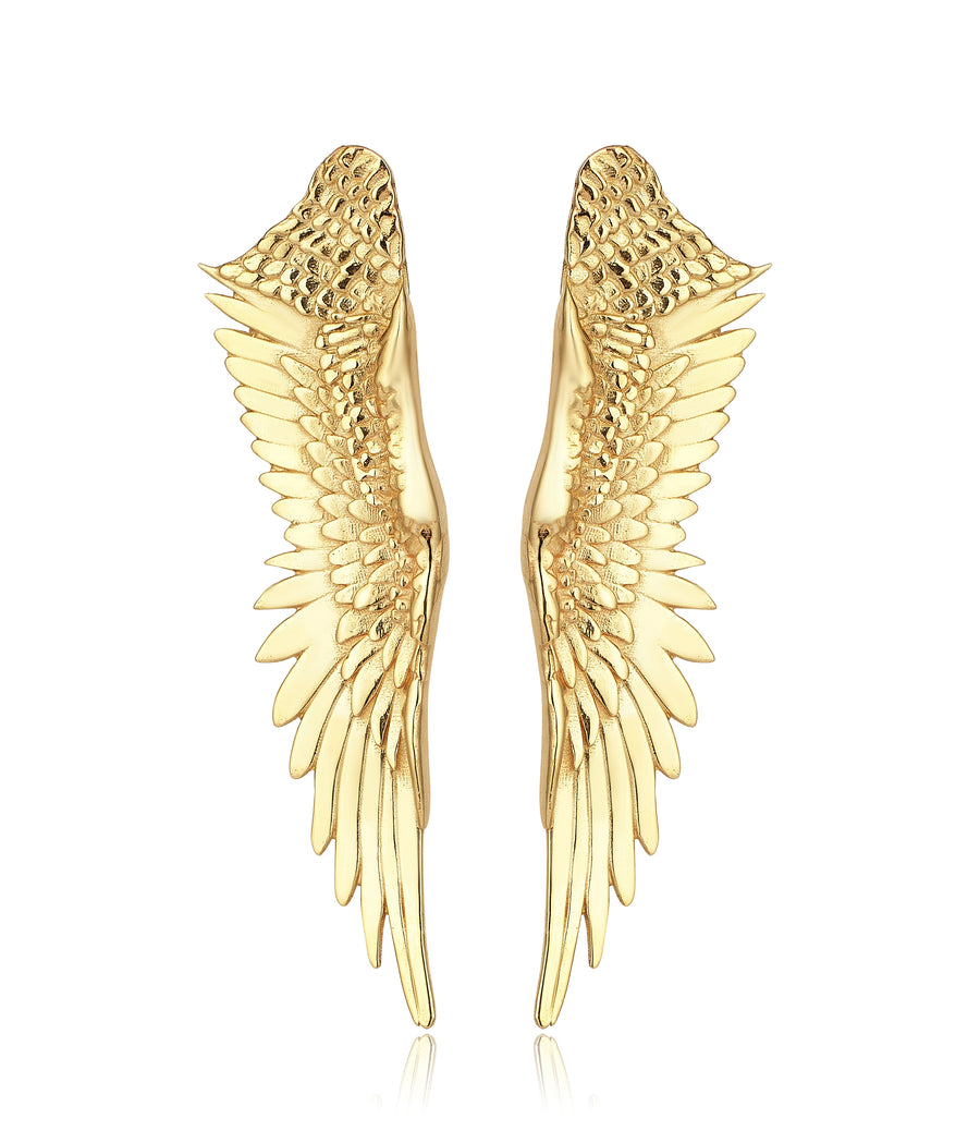 Angel Wing Earrings (14K Gold)