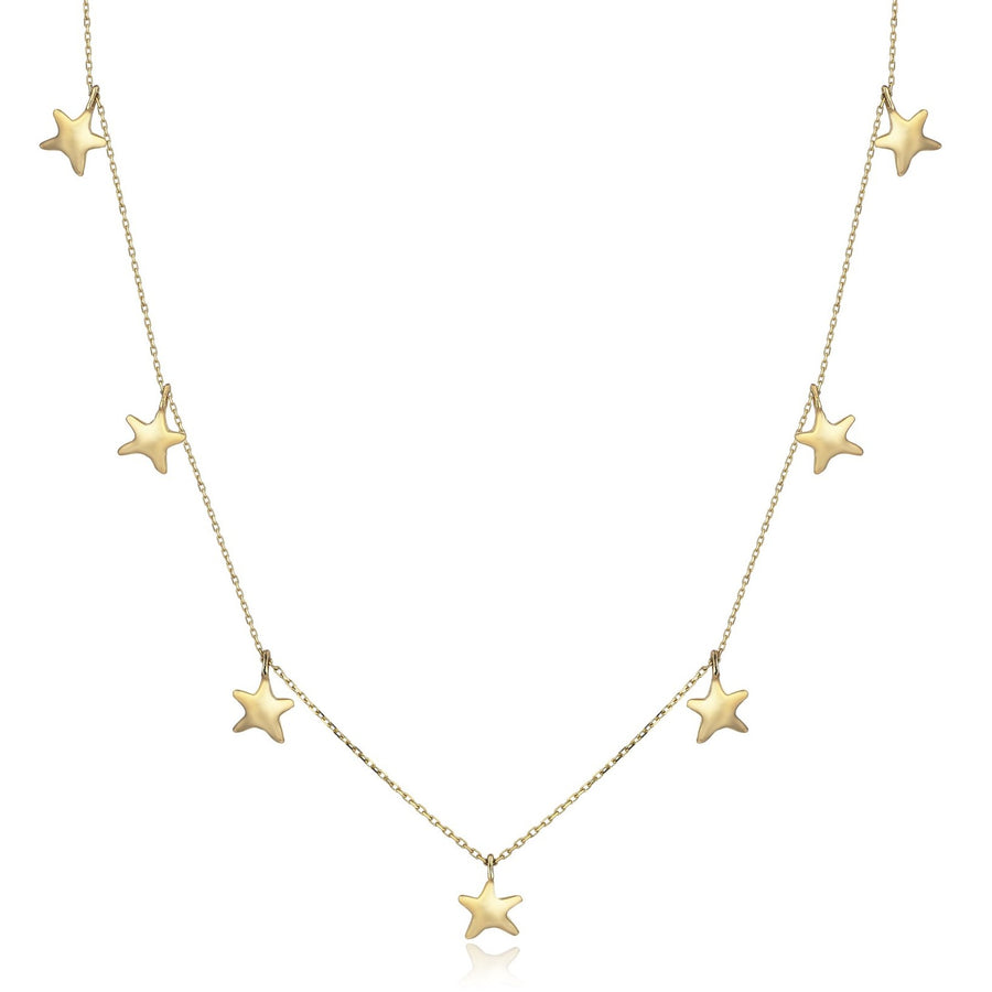 Seven Star Drop Necklace (14K Gold)
