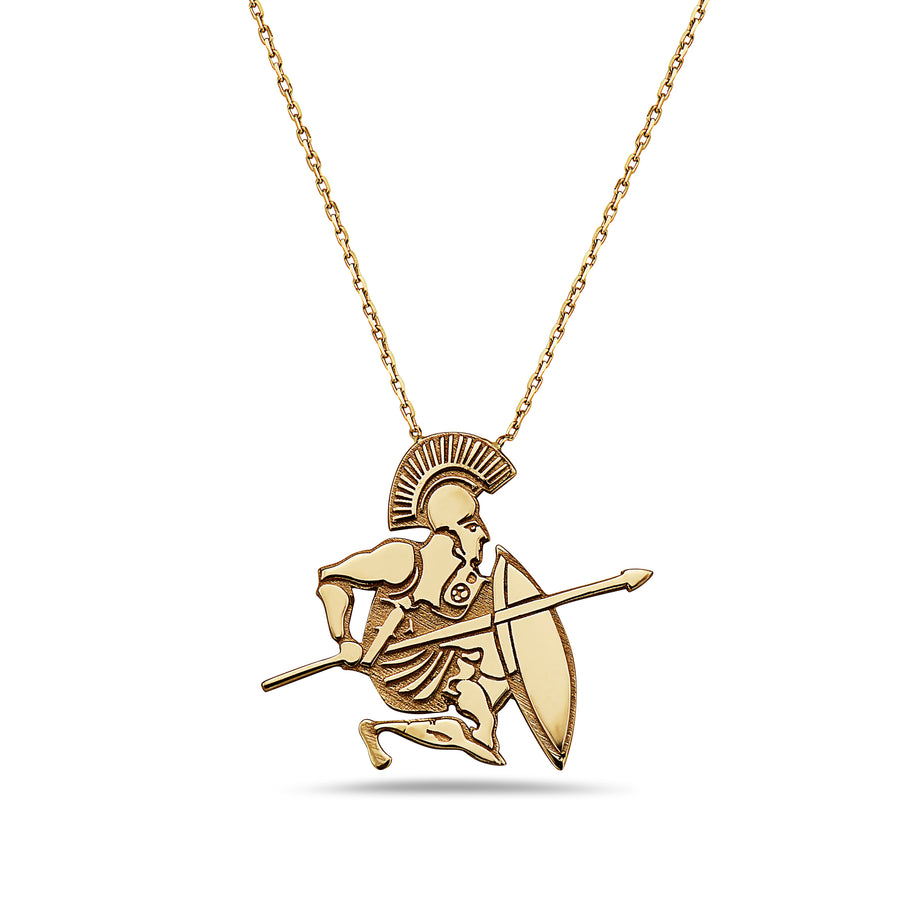 Warrior Pendant Necklace (14K Gold)