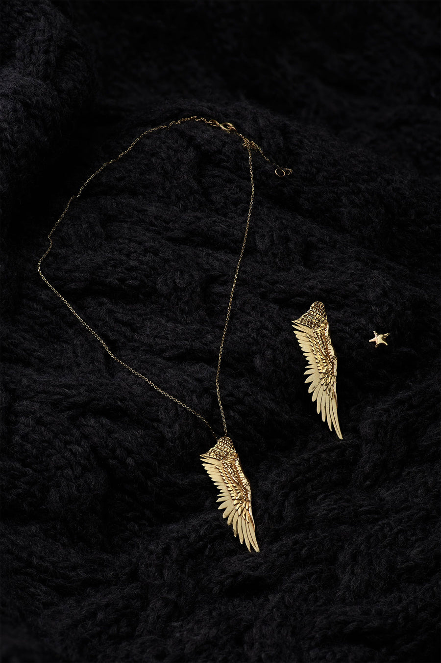 Angel Wing Pendant Necklace (14K Gold)